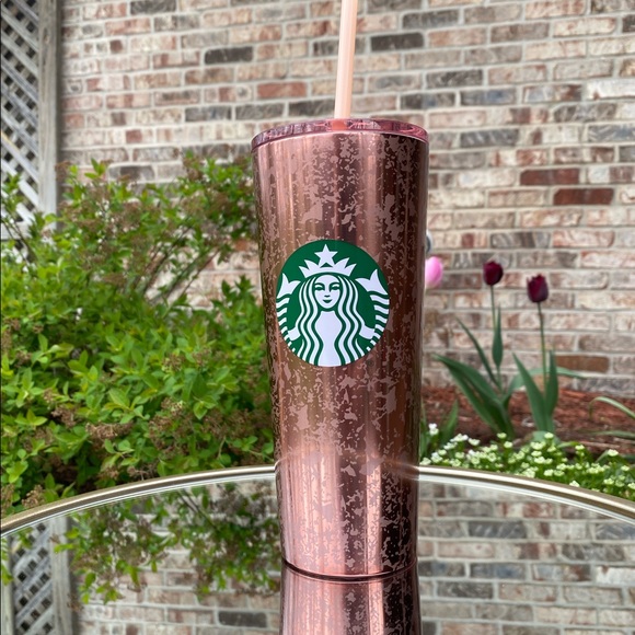NWT Starbucks Stainless Rose Gold Splatter Tumbler - Picture 3 of 4